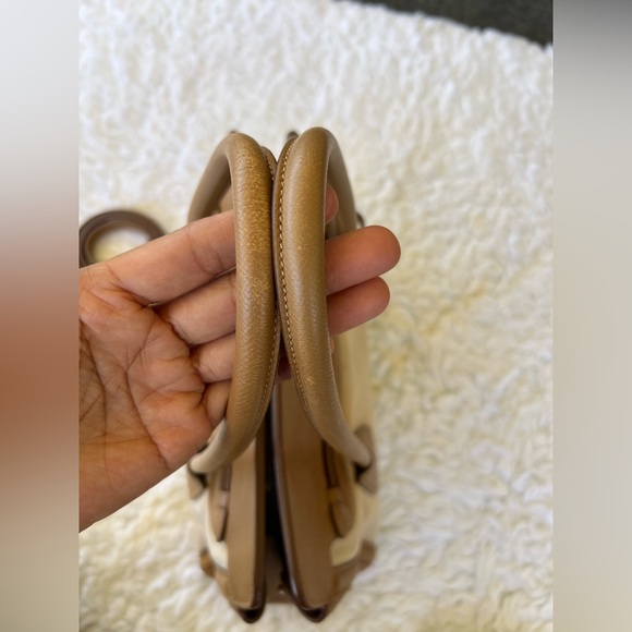 Prada Cuir Frame Convertible Tote Canvas And Saffiano Leather Bag - Picture 9 of 14